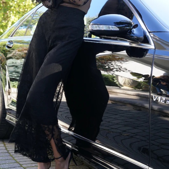 Karma For A Cure Elastic Waist Black Lace Mayfair Trousers